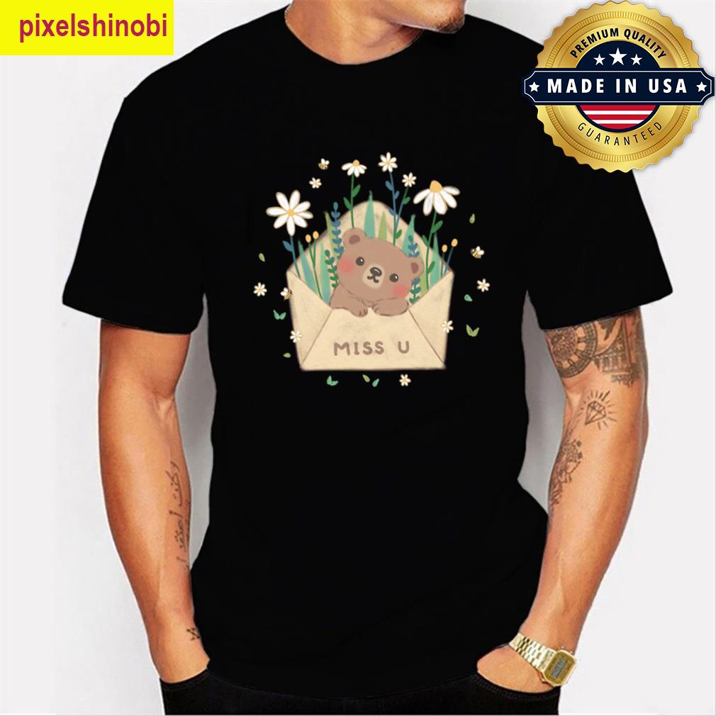 Miss U Teddy Bear Floral T-shirt