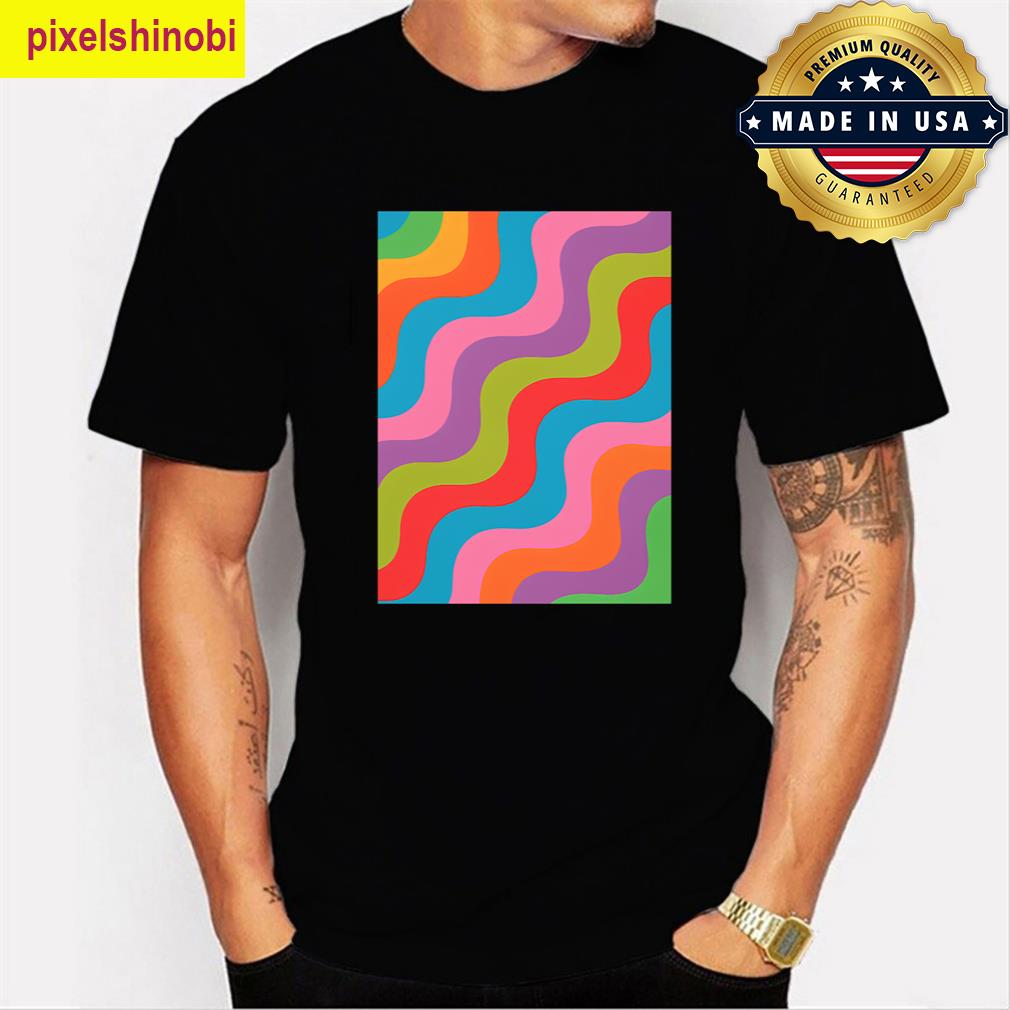 Neon Rainbow Ripple Waves T-shirt
