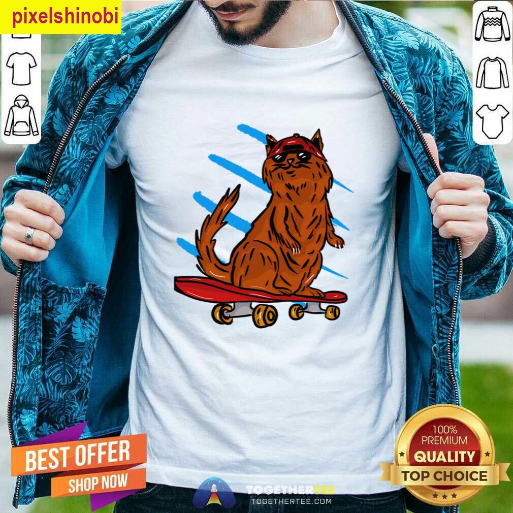 Orange Cat Skateboard T-shirt
