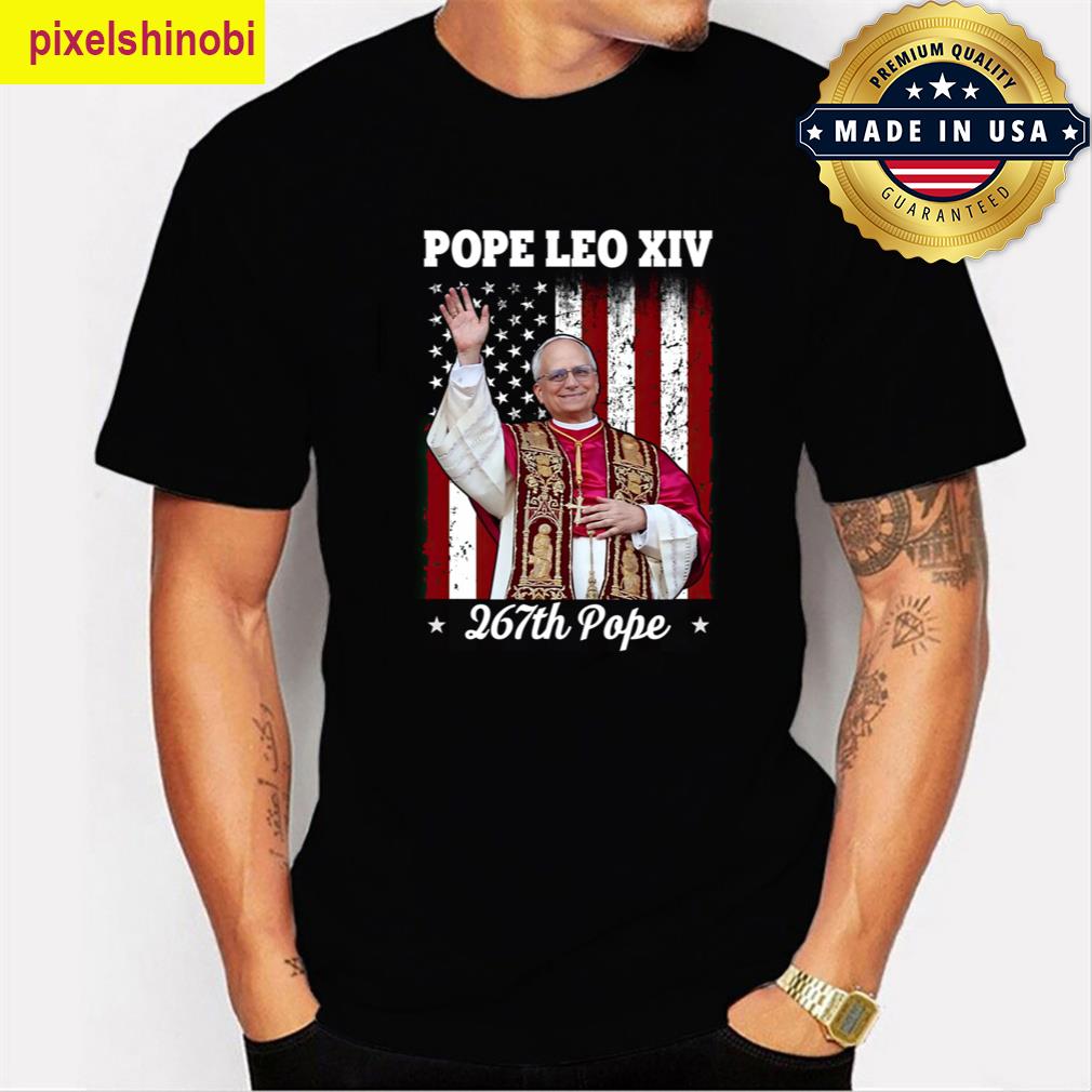 Pope Leo Xiv Robert American Flag Tee T-shirt