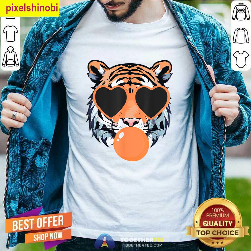 Preppy Bubble Blowing Tiger T-shirt