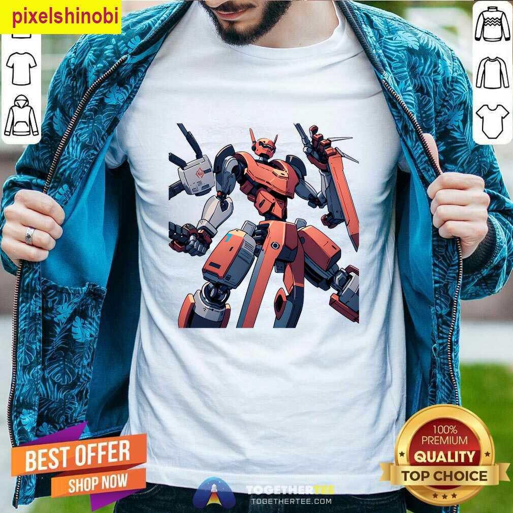 Red Blues Futuristic Bird T-shirt