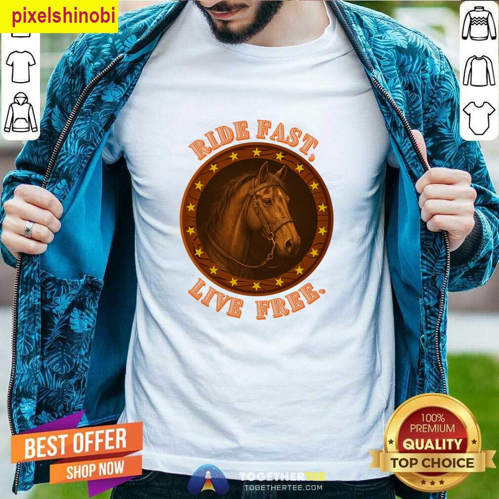 Ride Fast Live Free Western Design T-shirt