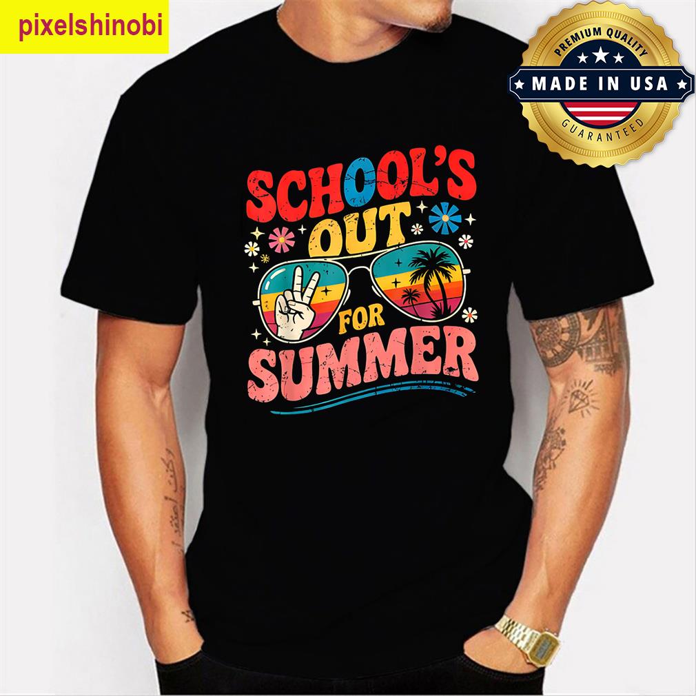 Schools Out For Summer Retro Teacher T-shirt