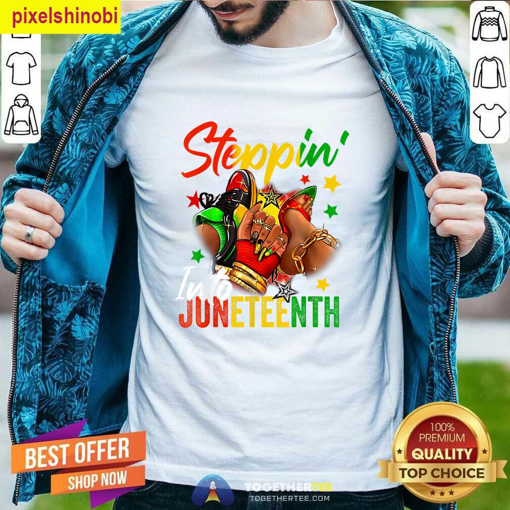Stepping Into Juneteenth Afro Woman T-shirt