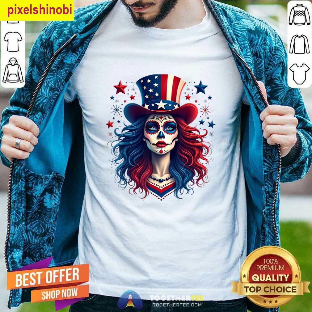 Sugar Skull 4th Of July Women T-shirt