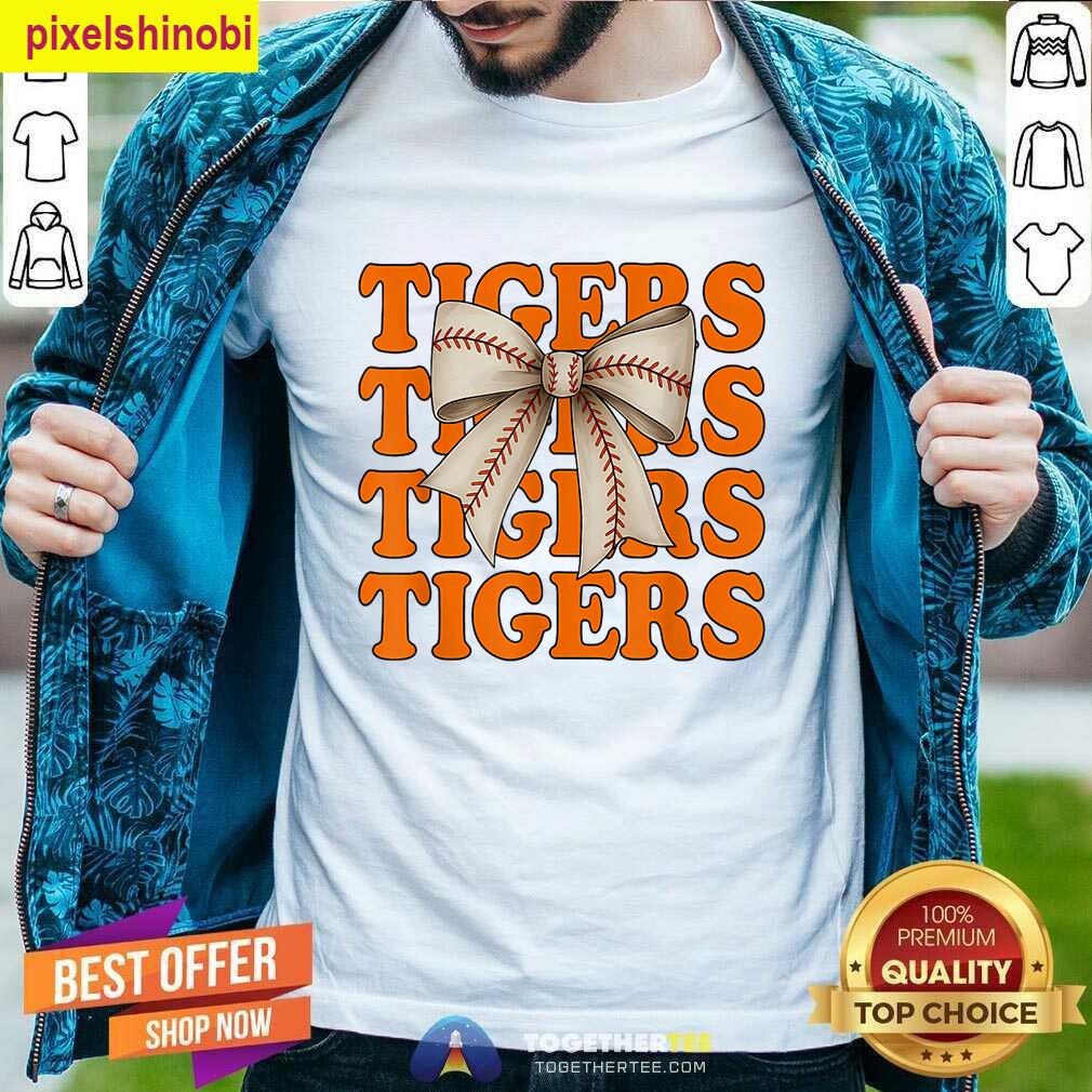 Tigers Vintage Bow Women Kids T-shirt