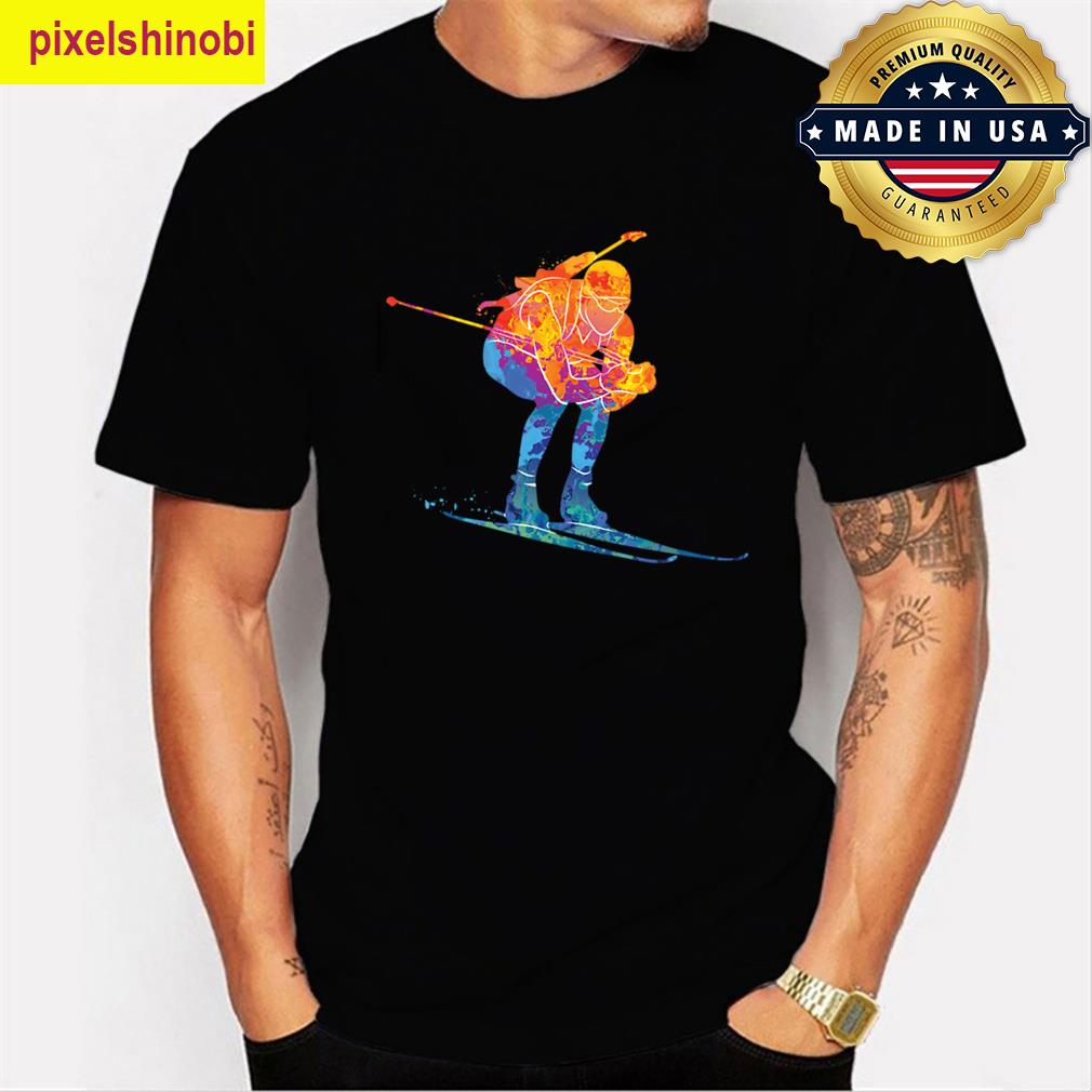 Watercolor Ski Biathlon Winter Sports T-shirt