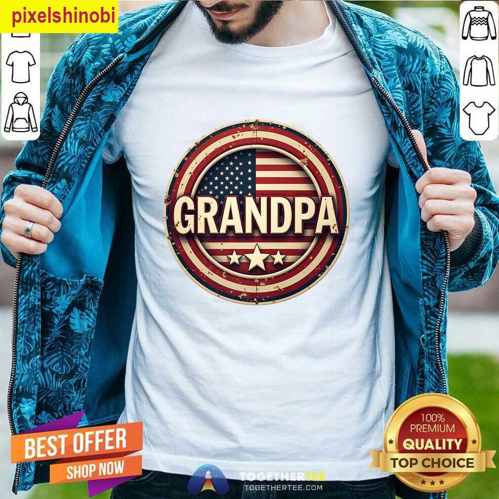 American Grandpa Usa Flag T-shirt