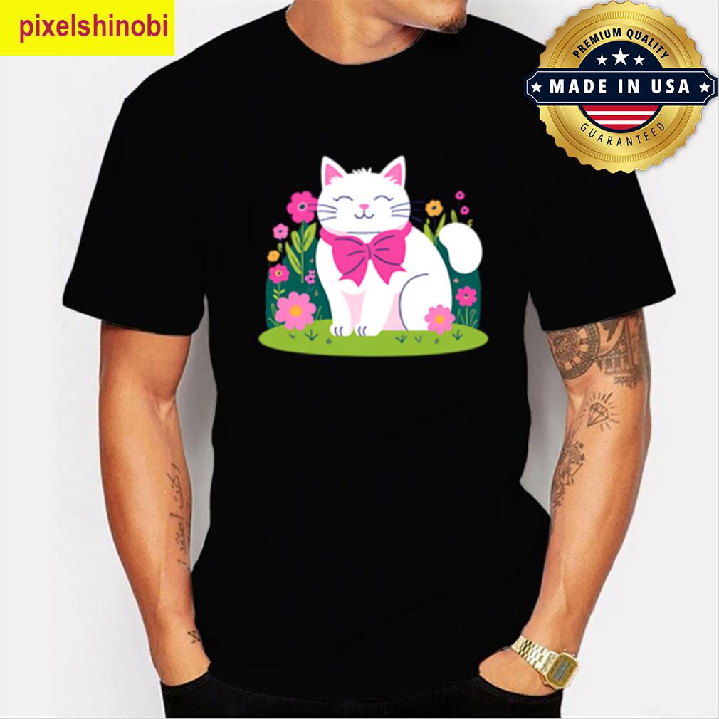 Fluffy White Cat Apparel T-shirt