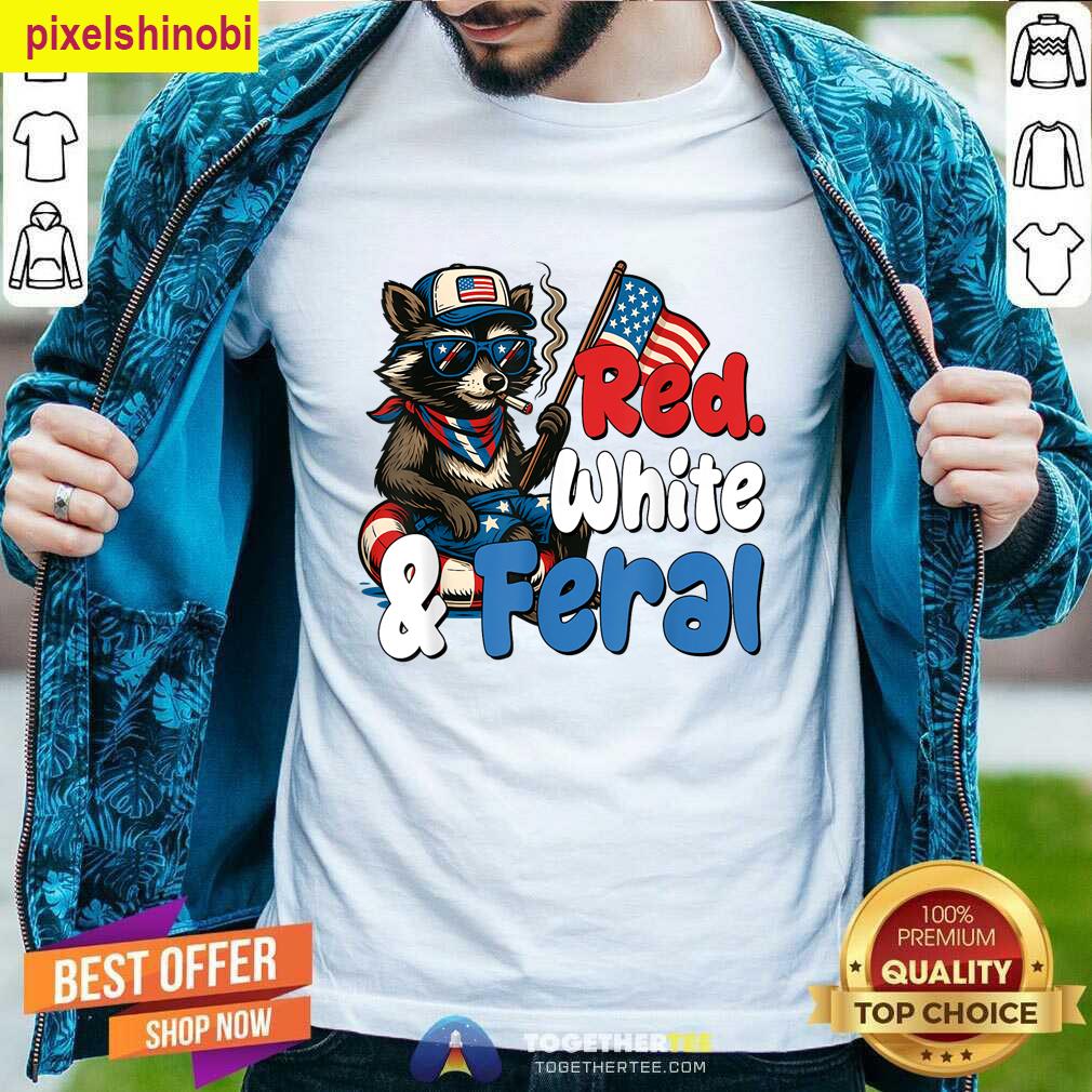 Funny Cute Red White Raccoon T-shirt