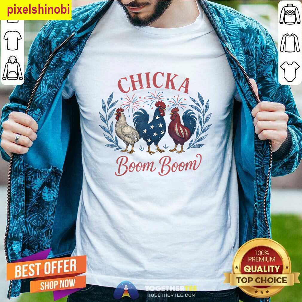 Funny Retro Chicken July T-shirt