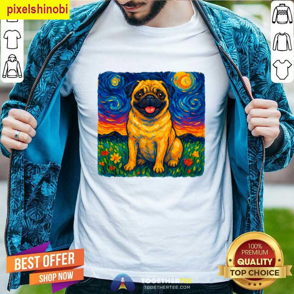 Happy Pug Art Cute T-shirt