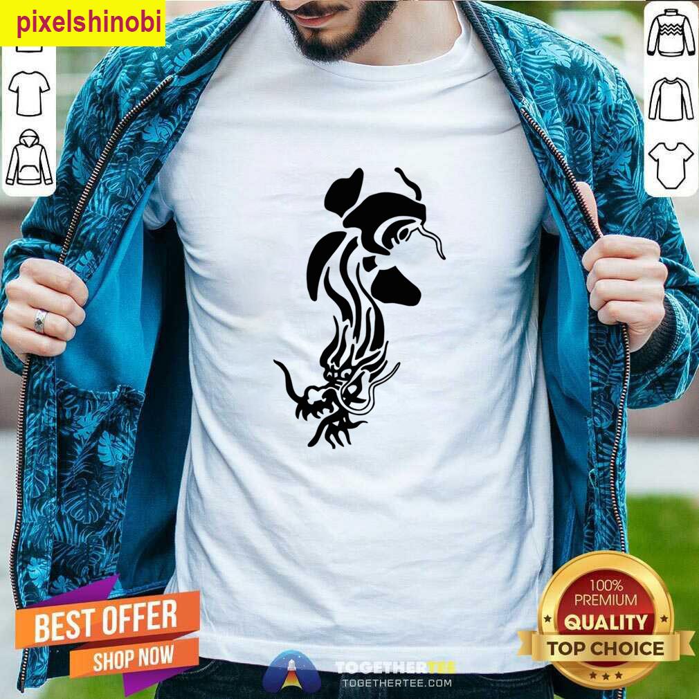 Koi And Dragon Design Tee T-shirt