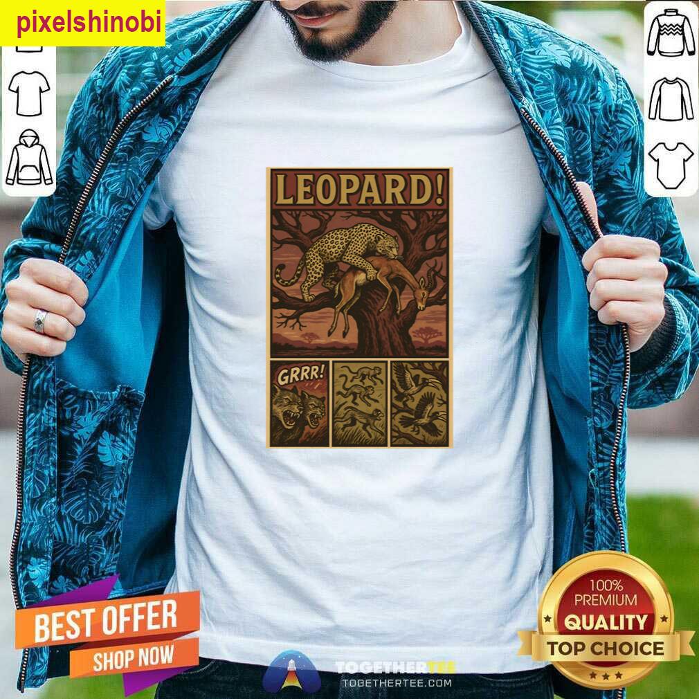 Oversized Leopard Predator Design T-shirt