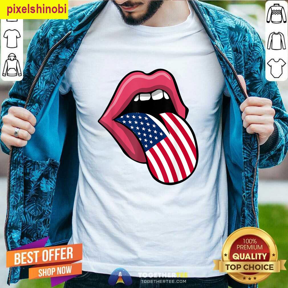 Patriotic Tongue Lips Design T-shirt