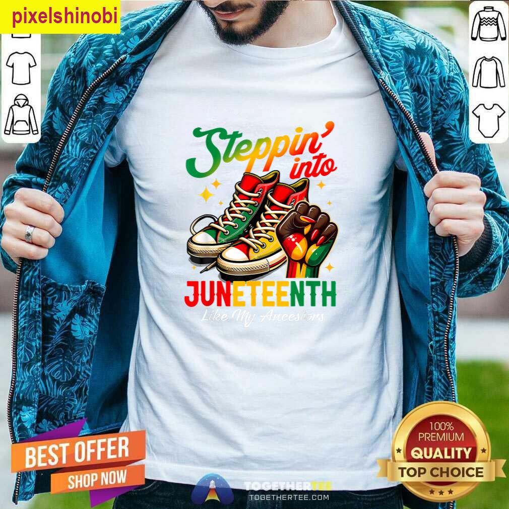 Stepping Into Juneteenth Sneakers Men T-shirt