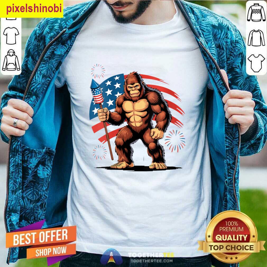 Womens Sasquatch 4th Of July T-shirt