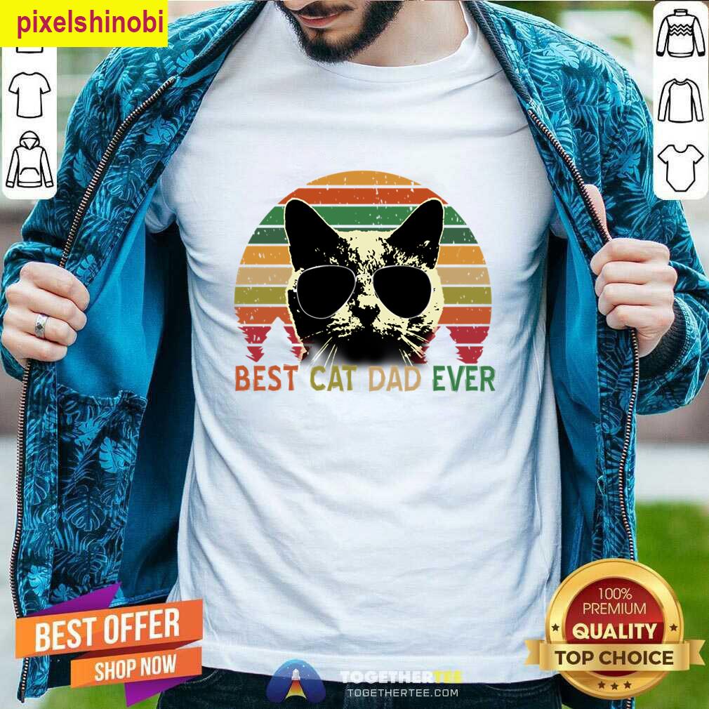 Best Cat Dad Ever Vintage Style T-shirt