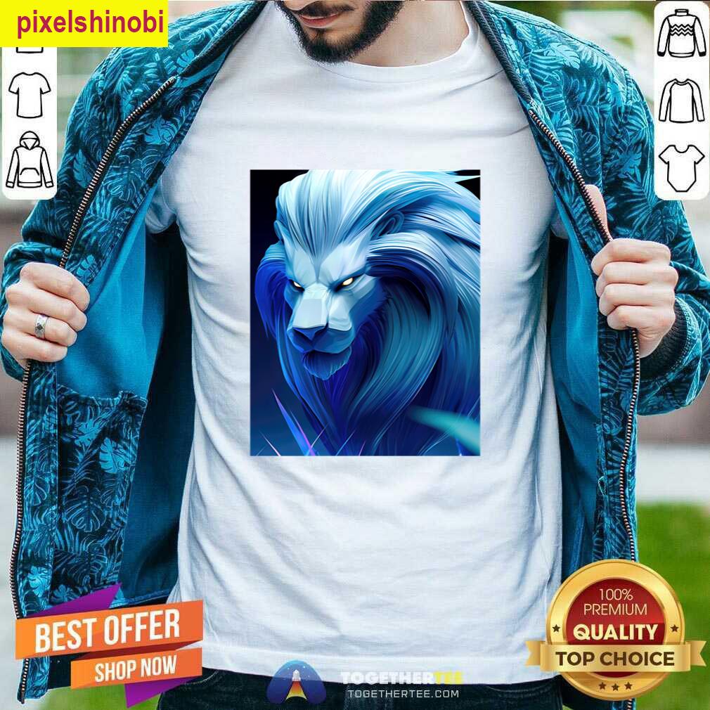 Blue Ghost Lion Puzzle T-shirt