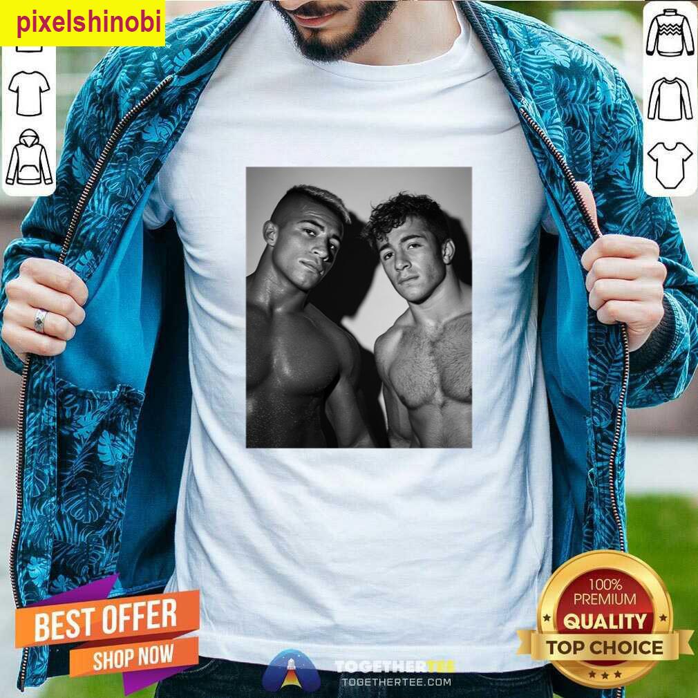 Homoerotic Wrestler Graphic Duo T-shirt
