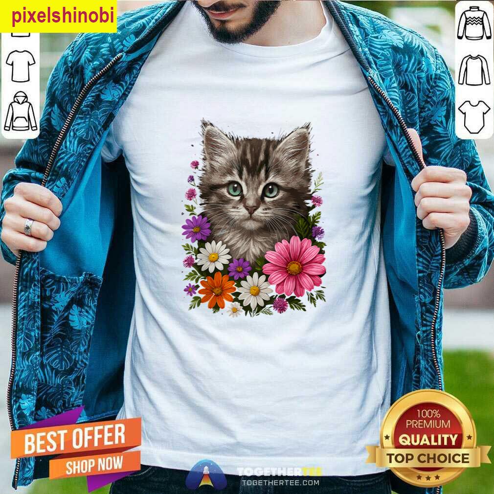Cat Cute Floral Kitten T-shirt