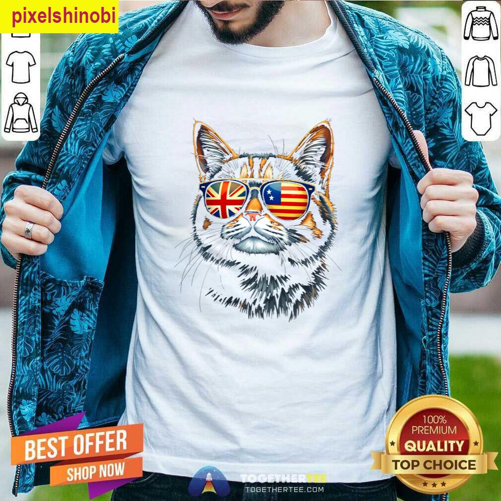 Cat Sunglasses Usa T-shirt
