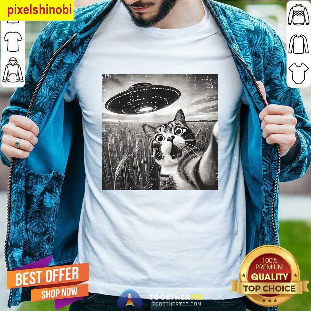 Cat Ufo Alien Funny T-shirt