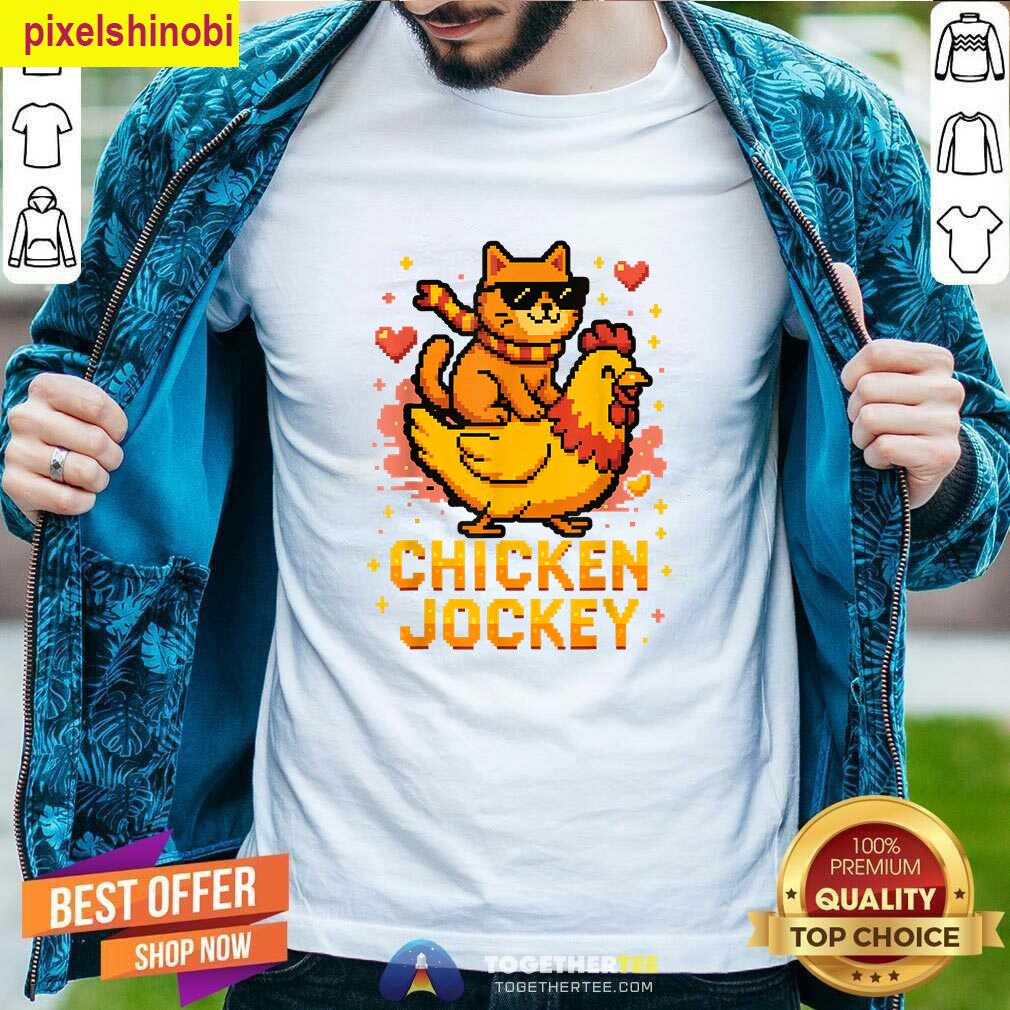 Chicken Jockey Cat Gamer T-shirt