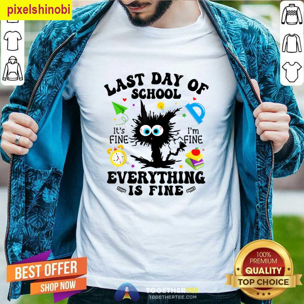 Funny Cat Last Day School T-shirt