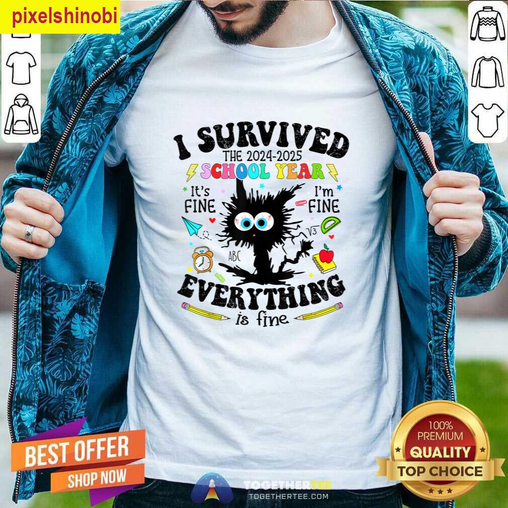 Funny Cat Survived Last Day T-shirt