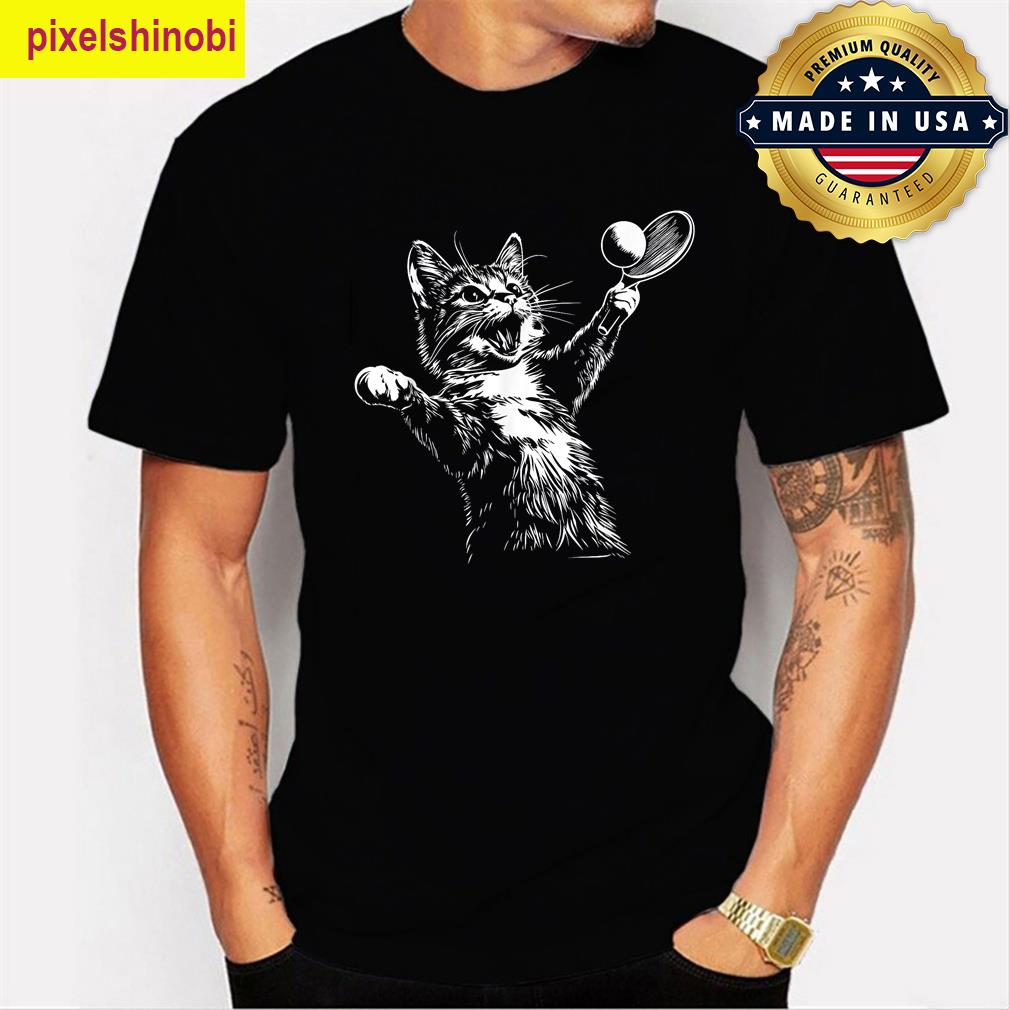 Funny Ping Pong Cat T-shirt