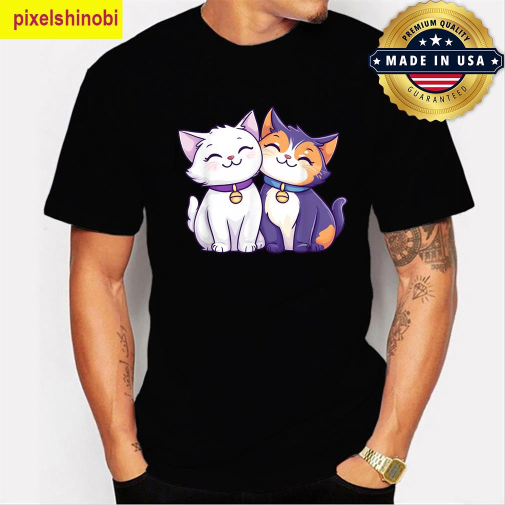 Kawaii Cat Couple T-shirt